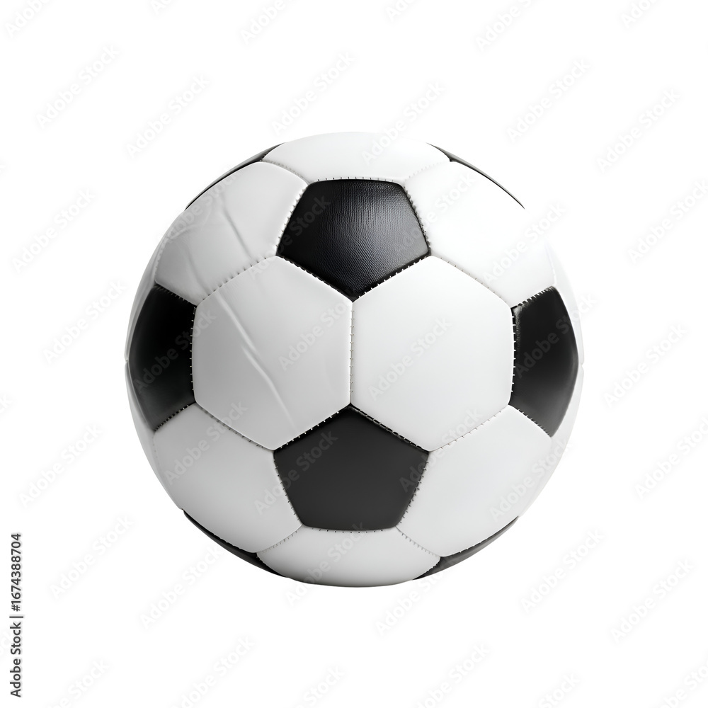 Fototapeta premium Soccer Ball with Transparent Background: A Classic Design, Perfectly Isolated, Ready for Use Now.