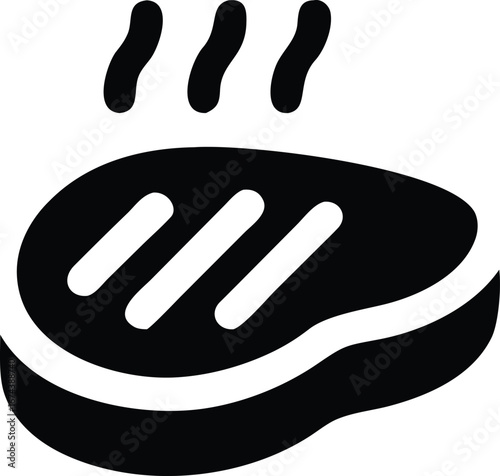Steak Silhouette Vector icon on white background