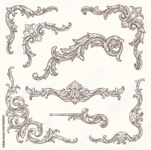 Vector Set: Calligraphic Design Elements and Page Decoration