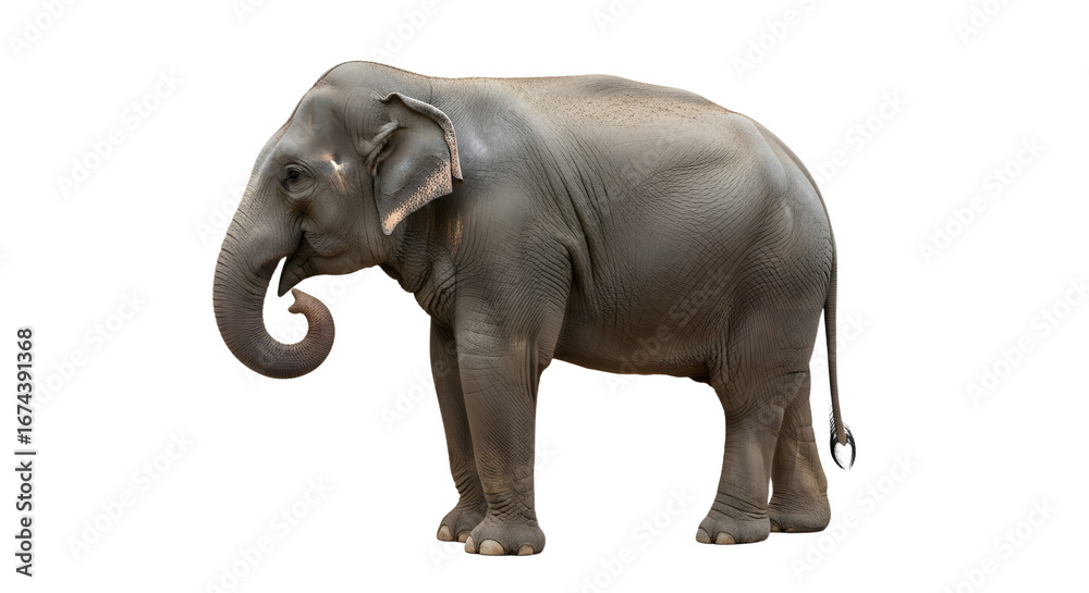 Obraz premium Isolated Asian Elephant Profile