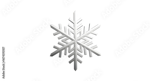 White snowflake isolated on transparent background for winter holiday season