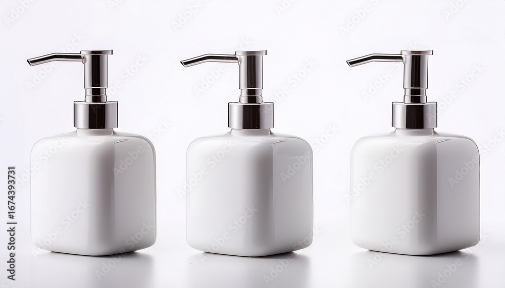 Obraz premium white pump bottle dispenser isolated on white background