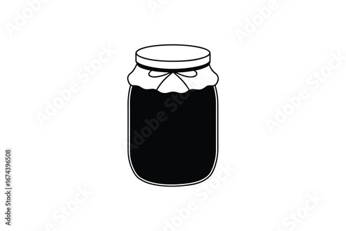 jam Jar line art, Set of jam Jar line art , jam Jar silhouette bundle 