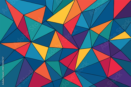 Colorful Abstract Geometric Polygon Pattern Background
