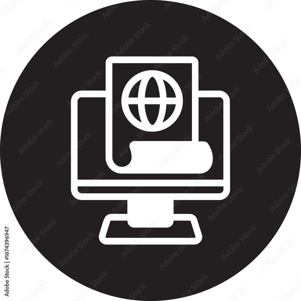 Nomad visa glyph icon Nomad visa glyph icon