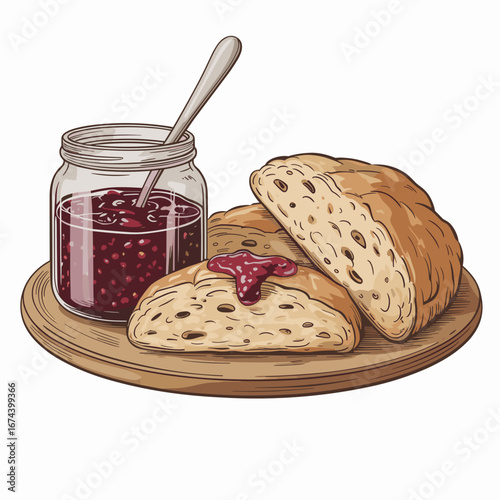Traditional Bannock Bread with Wild Berry Jam