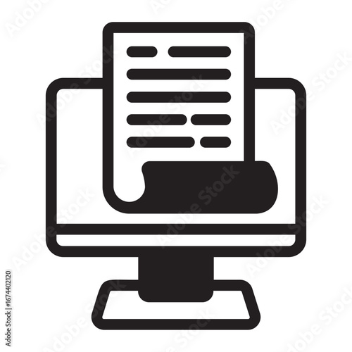 Distance learning glyph icon