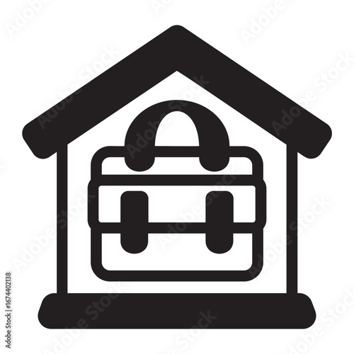 Remote work glyph icon