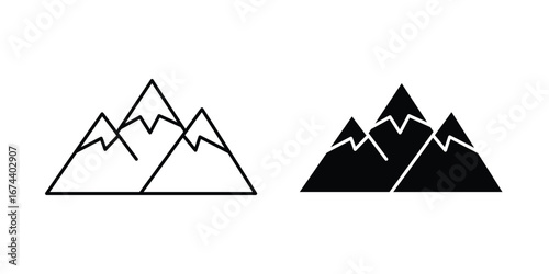 Mountain icon set vector. peak symbol. vector illustration