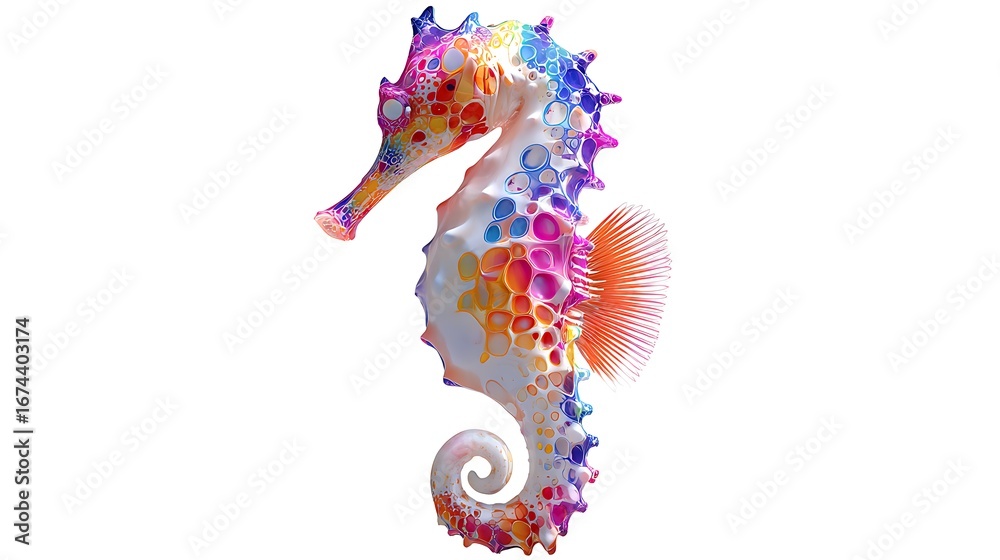 Obraz premium seahorse pop art style white background