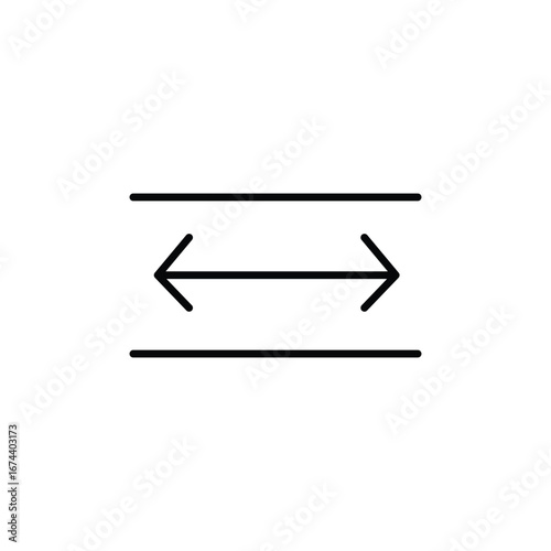 Distance icon. dimension length symbol