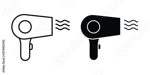 hairdryer icon set vector illustration isolated on white background