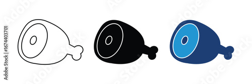 meat icon vector. ham cuisine symbol. vector illustration