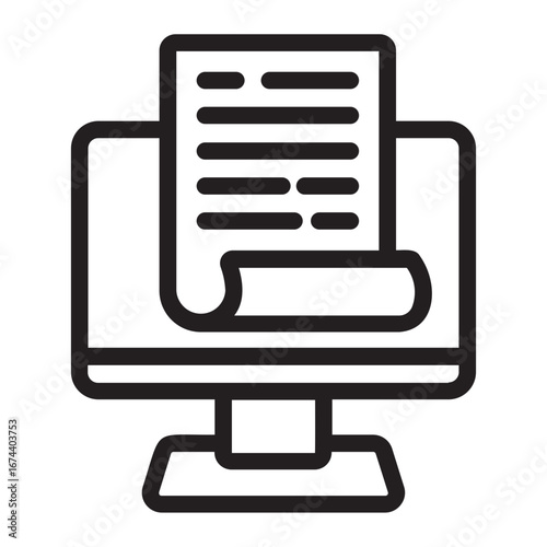 Distance learning line icon