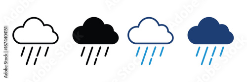 Rain cloud icon set vector. weather, forecast symbol. vector illustration