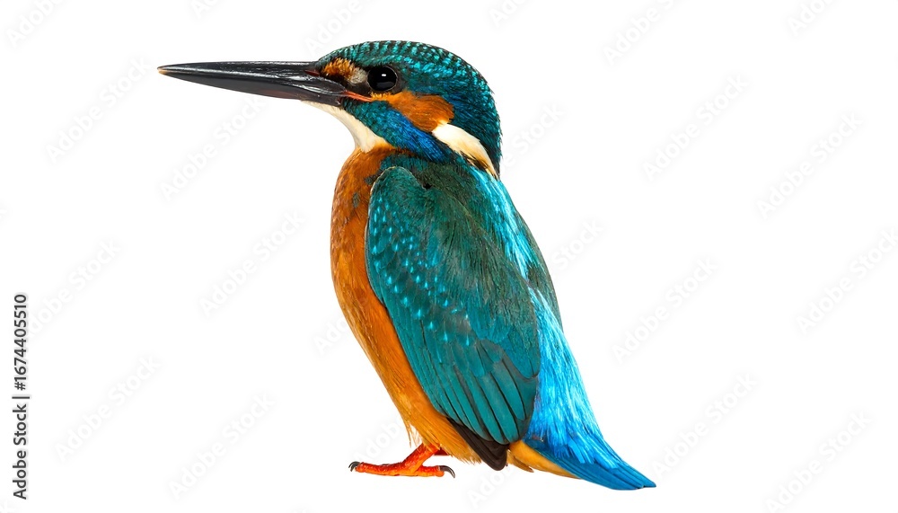 Fototapeta premium Kingfisher profile, vibrant colors