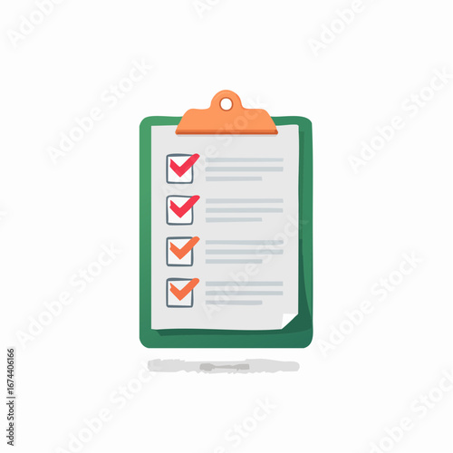 Clipboard icon vector with checkmark on document. paper document Check mark and cross sheets icon