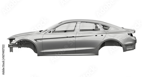 Car Body Shell Isolated Side View
