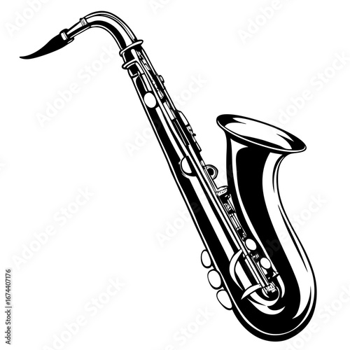 saxophone isolated on black