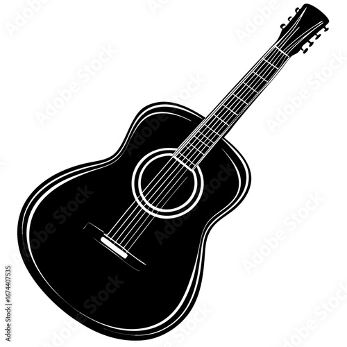 acoustic guitar isolated on white