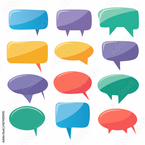 Speech Bubbles set. Speech bubbles blank isolated on white background. speech bubble comic signs.