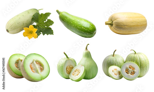 Set of fresh Ash gourd, Winter melon, White petha png  vegetables 