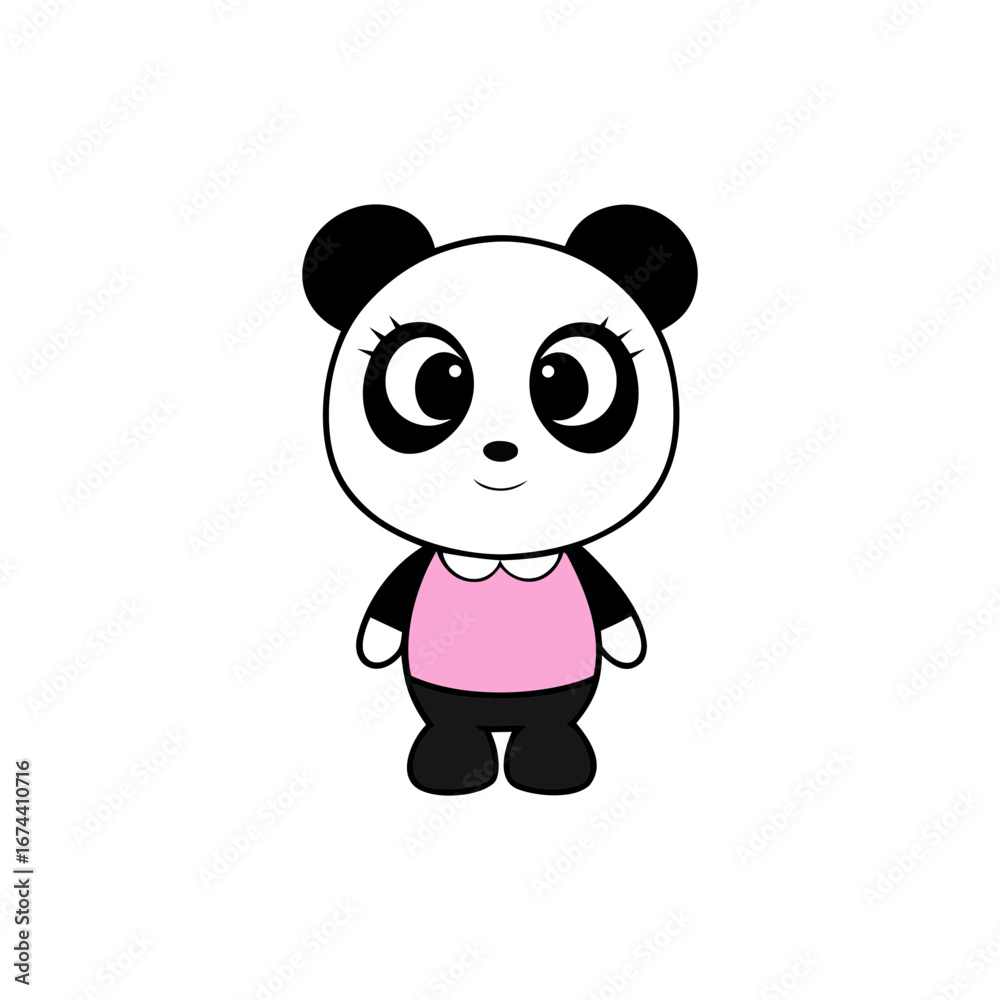 Fototapeta premium baby panda girl transparent background