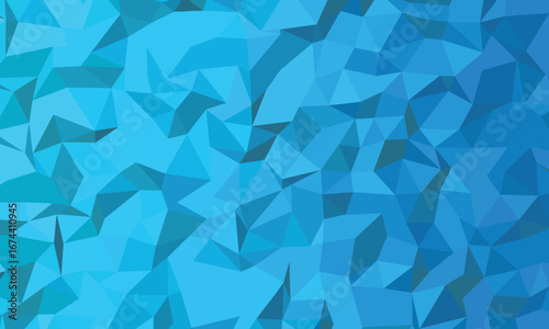 Abstract low poly geometric background with cyan blue turquoise gradient shading