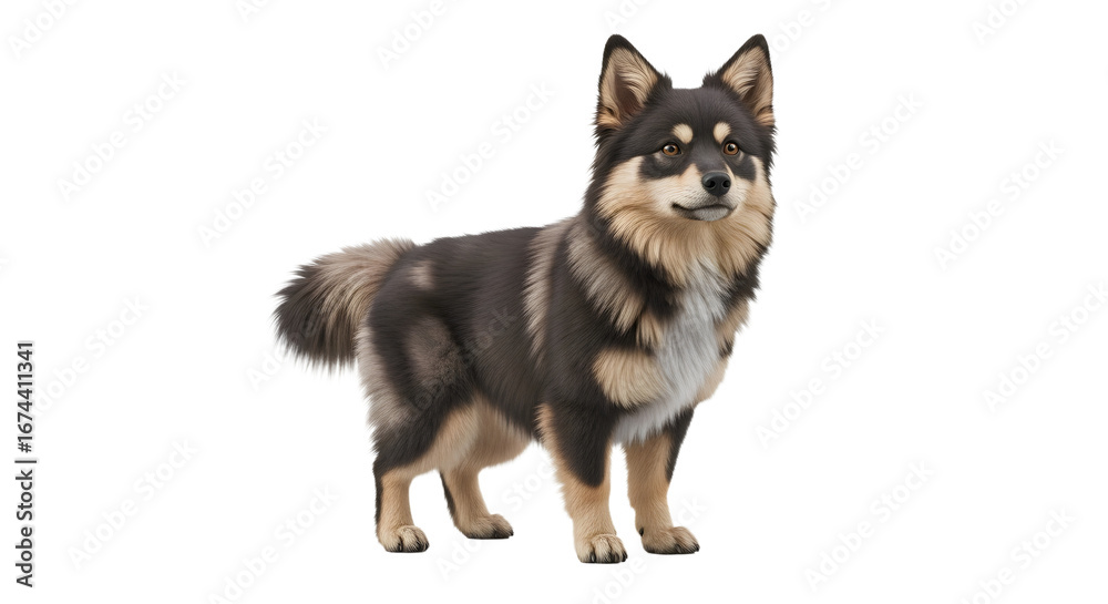 Obraz premium Finnish Lapphund Isolated on Black