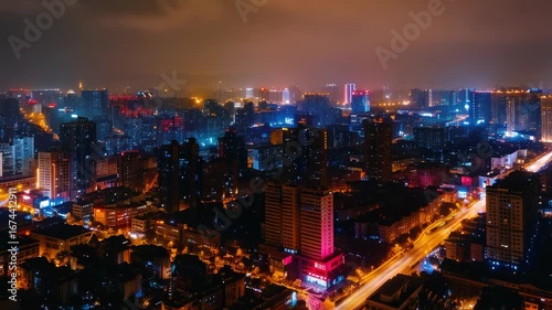 Wallpaper Mural City at Night Aerial View Torontodigital.ca