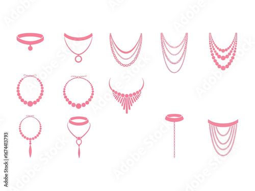 Elegant Accessory Collection: Showcase the allure of adornment, offering a set of carefully designed necklaces.