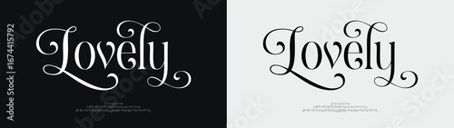 Lovely typography beauty fashion elegant minimalist serif italic fonts decorative wedding vintage retro logos. Minimal luxury font alphabet logo. Vector illustration
