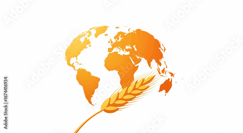 Global agriculture and food sustainability depicted, embodying the spirit of World Food Day; highlighting worldwide grain production and nourishing communities across the planet