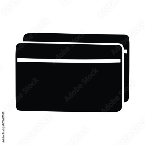 Two black stylized credit or debit cards overlapping on a white background