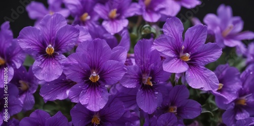 Close-up of vibrant purple anggrek violet, delicate petals, color, stunning flower, spring