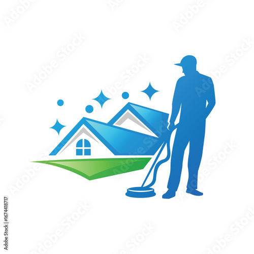 home cleaning abstract logo modern style