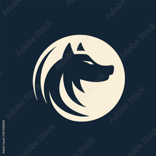wolf animal abstract logo modern style