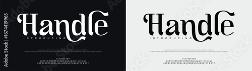 Handle  typography beauty fashion elegant minimalist serif italic fonts decorative wedding vintage retro logos. Minimal luxury font alphabet logo. Vector illustration
