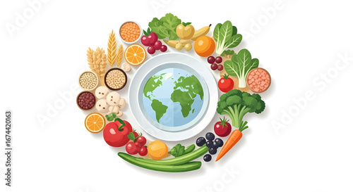 Celebrate World Food Day A Plate of Global Nourishment, Fruits, Vegetables & Sustainability