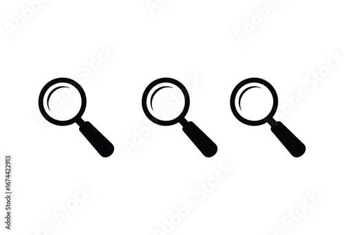 Search icon. Magnifying glass icon, Magnifying glass loupe icon vector set