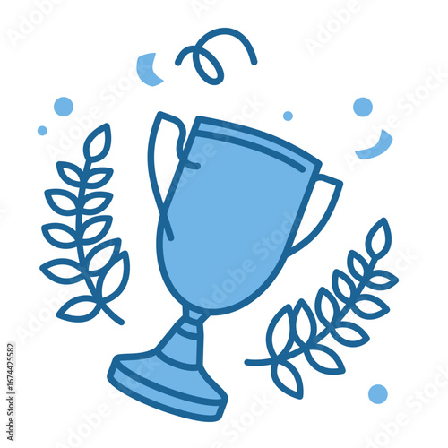 Winner cup with laurel wreath