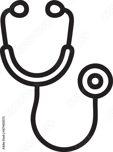 Stethoscope, A medical tool for diagnostic examination, is isolated against a white background