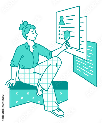 HR manager looking through resumes