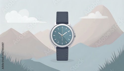 Elegant watch in a mountain setting