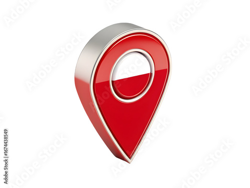 Shiny red and white 3d location pin icon with metallic border marker navigation 3 Free Download Shiny red and white 3d location pin icon with metallic border marker navigation 3 - GFXLoad