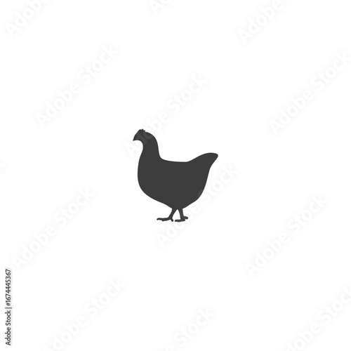 Chicken monochrome icon logo flat vector design