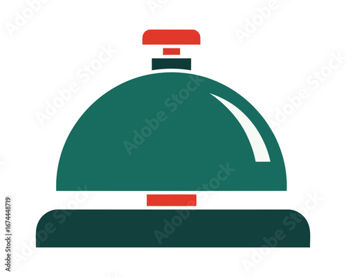 Vector illustration of a service bell on a hotel reception counter