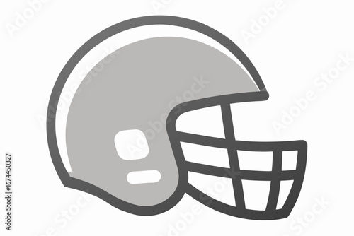 Vector illustration of a team sport helmet symbol for American football game head protection