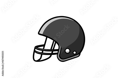 American football helmet with a face mask isolated on a white background