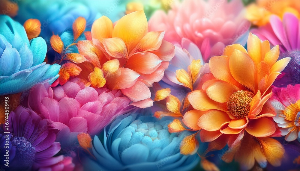 Fototapeta premium abstract floral colors